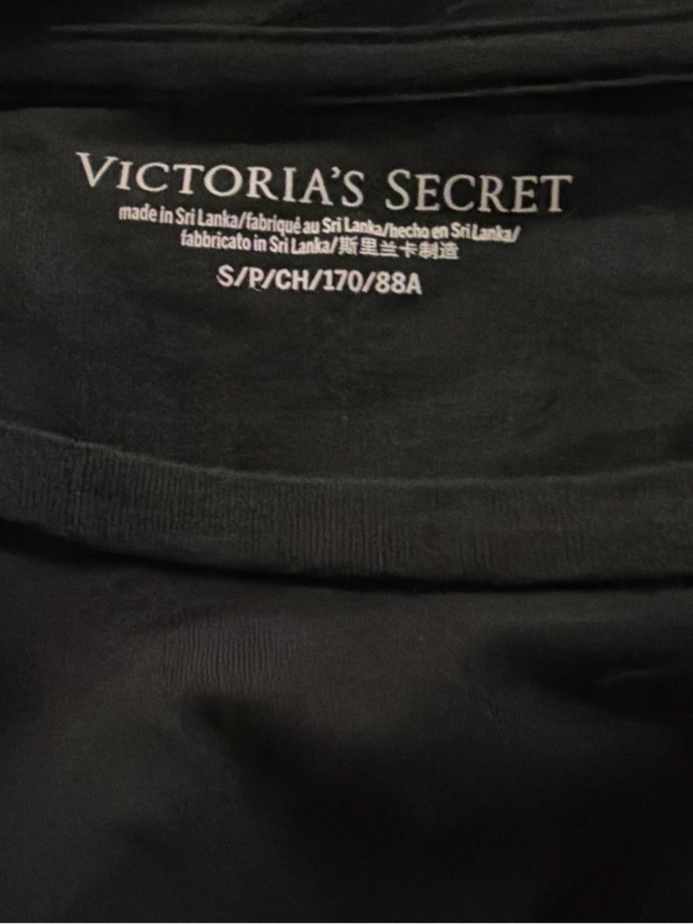 Victoria's Secret Black Crewneck T-Shirt with flower Logo
